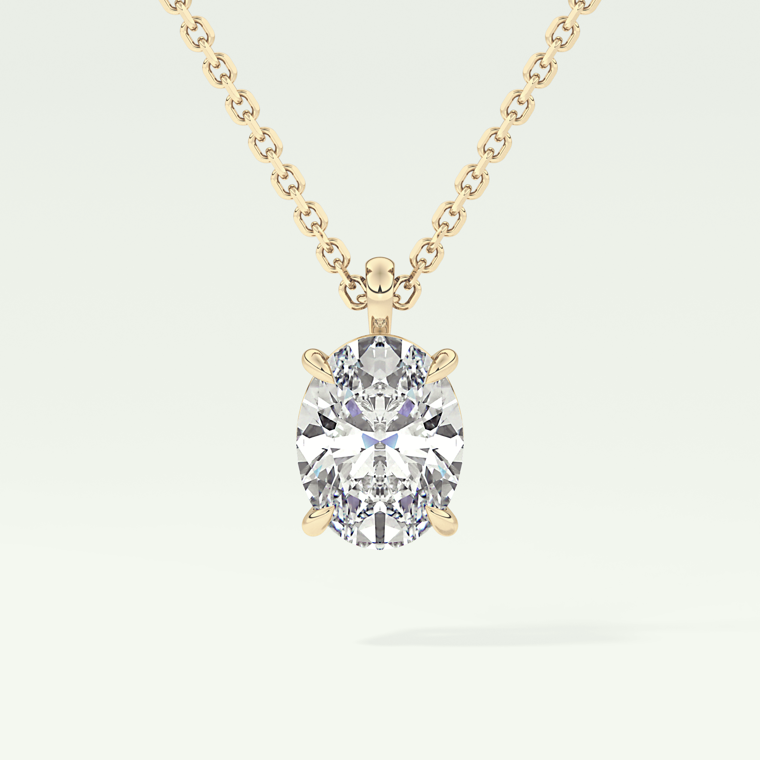 Elegant 2 CT Oval Lab-Grown Diamond Solitaire Necklace