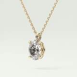 Elegant 2 CT Oval Lab-Grown Diamond Solitaire Necklace