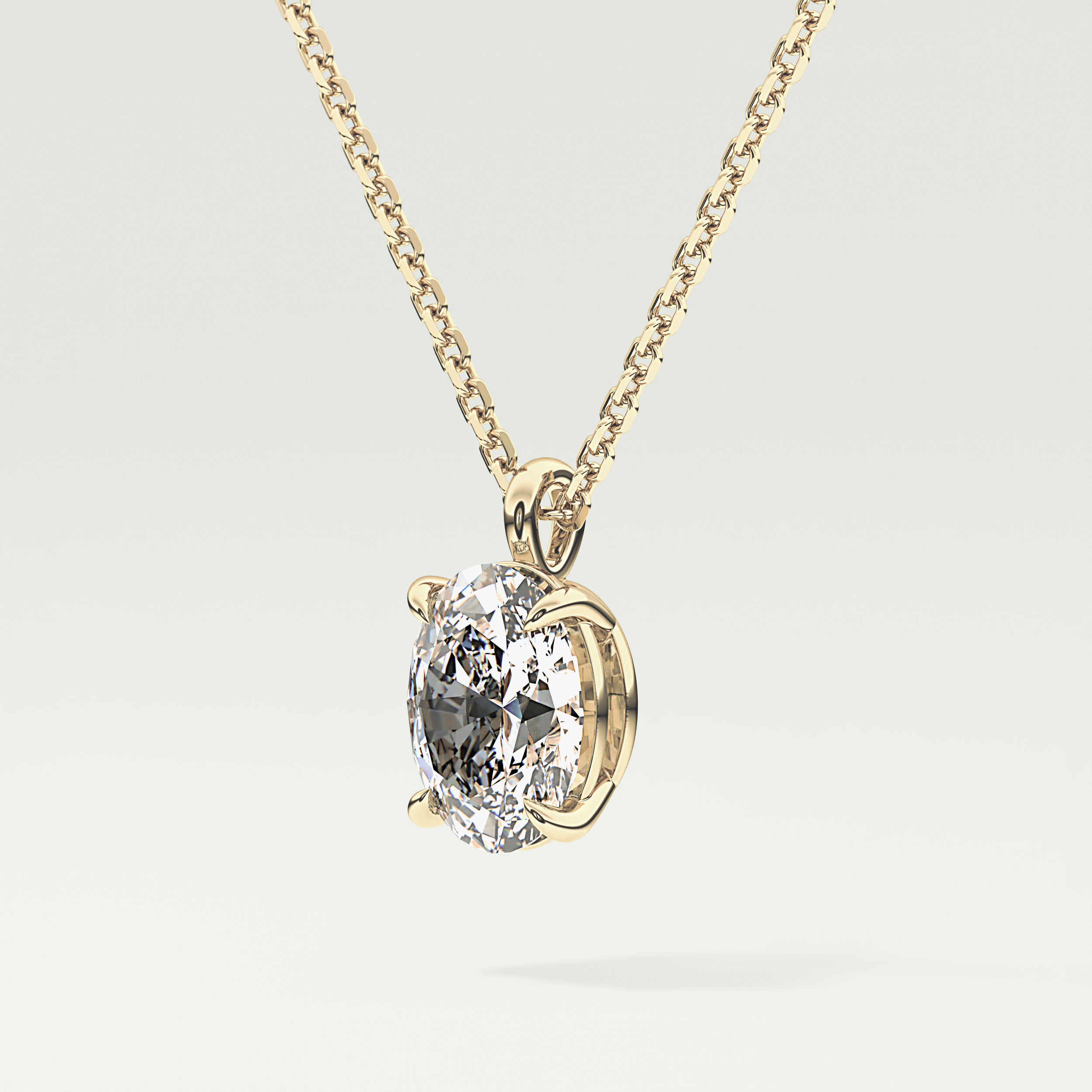 Elegant 2 CT Oval Lab-Grown Diamond Solitaire Necklace
