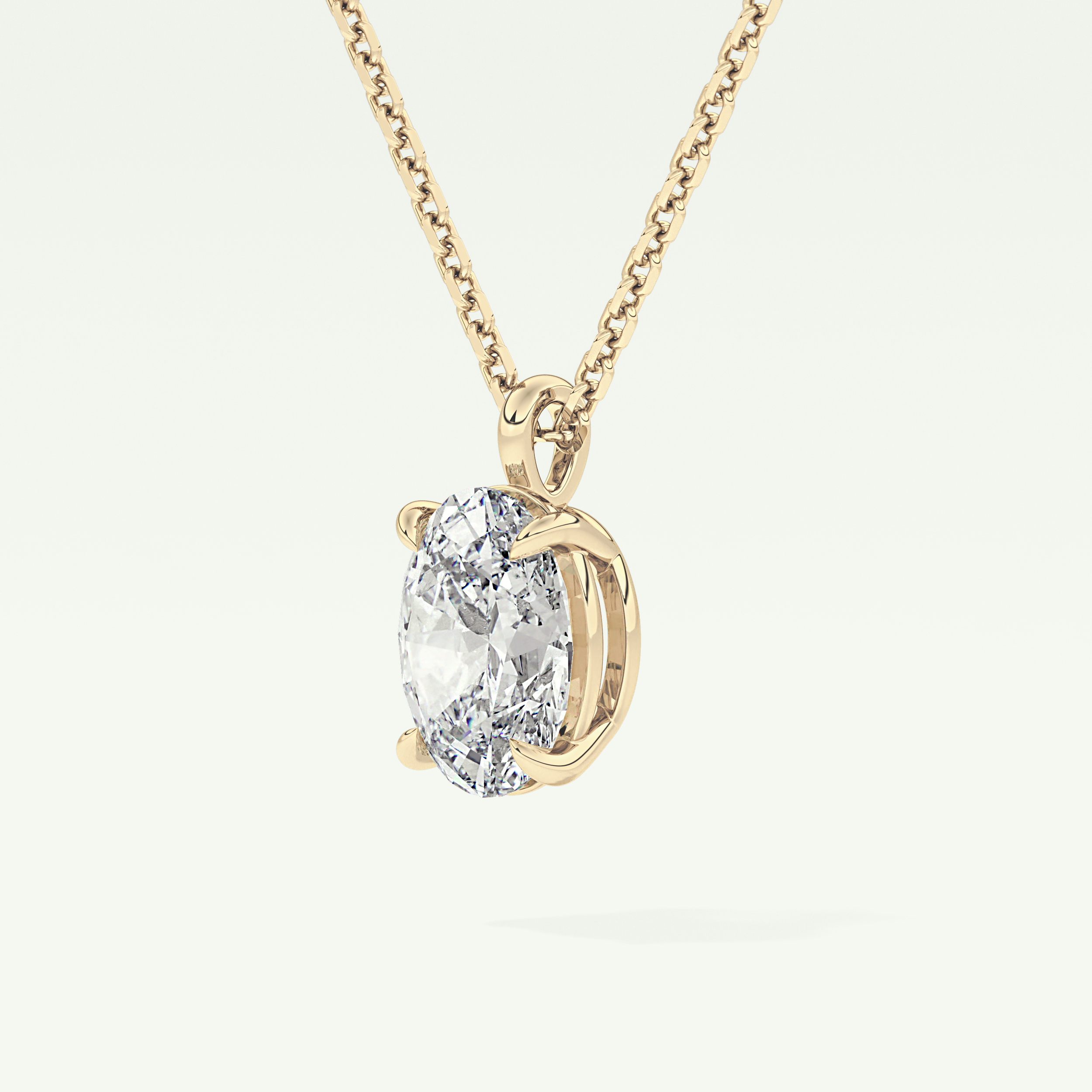 Elegant 2 CT Oval Lab-Grown Diamond Solitaire Necklace