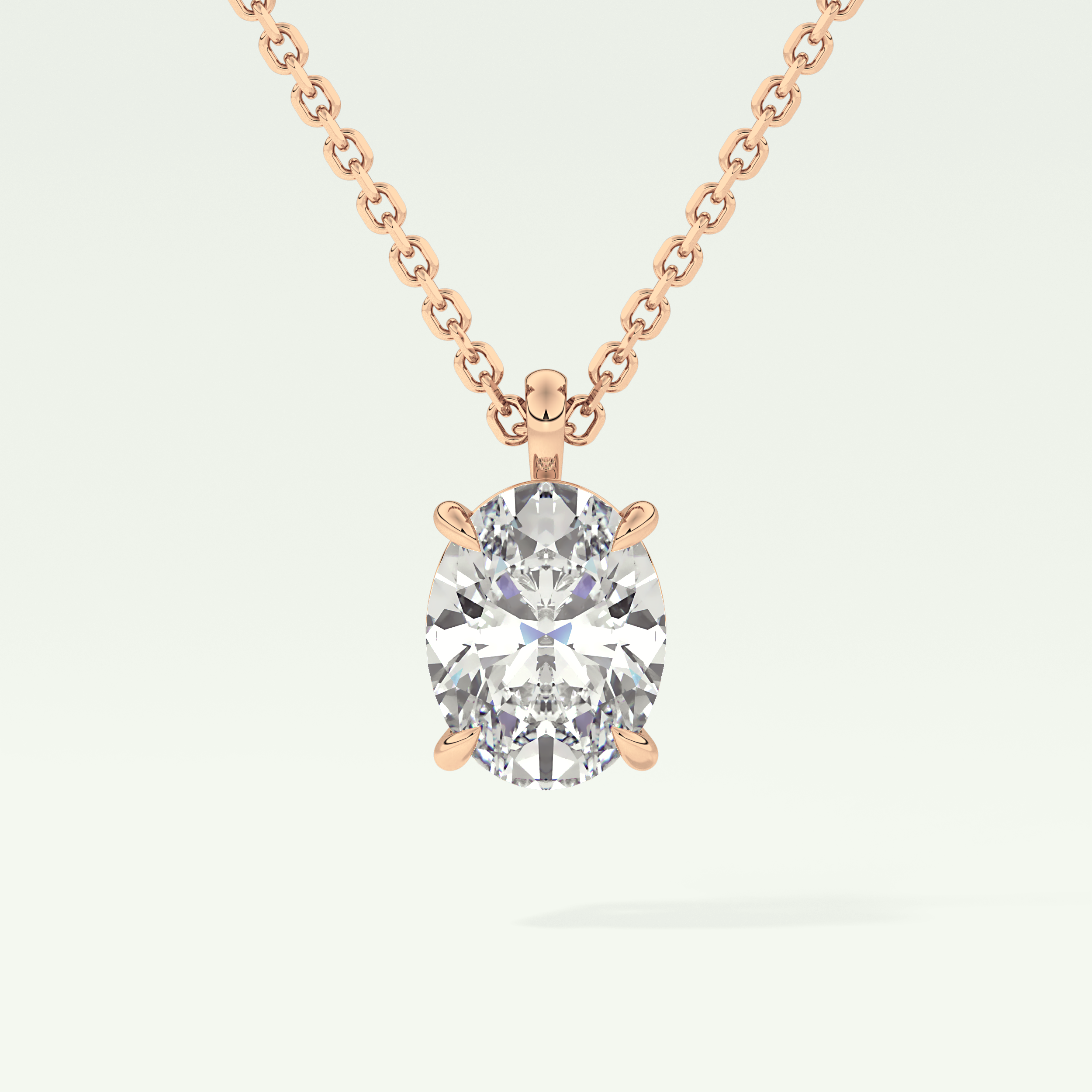 Elegant 2 CT Oval Lab-Grown Diamond Solitaire Necklace