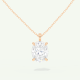 0.5-2 CT Oval Lab-Grown Diamond Solitaire Necklace
