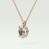 Elegant 2 CT Oval Lab-Grown Diamond Solitaire Necklace