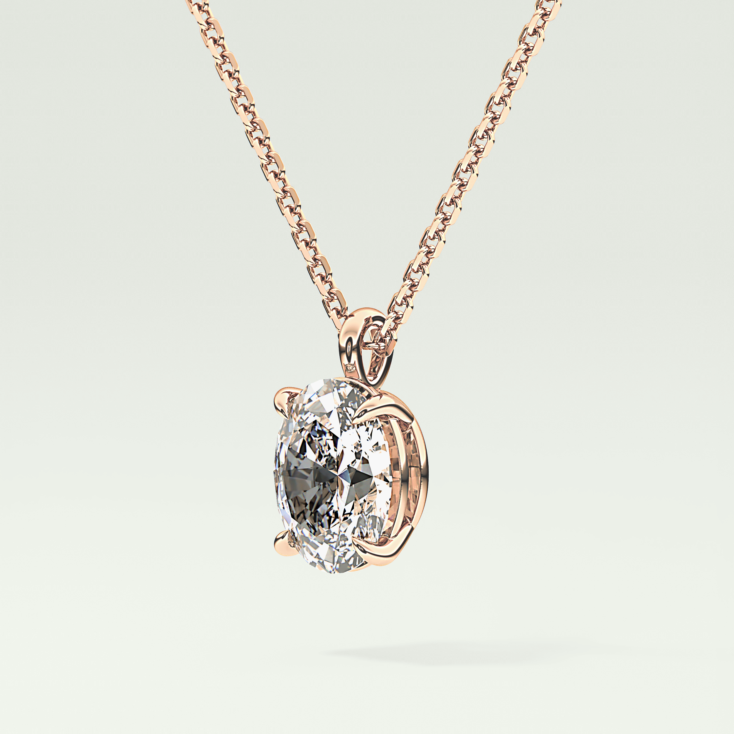 Elegant 2 CT Oval Lab-Grown Diamond Solitaire Necklace