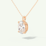 0.5-2 CT Oval Lab-Grown Diamond Solitaire Necklace