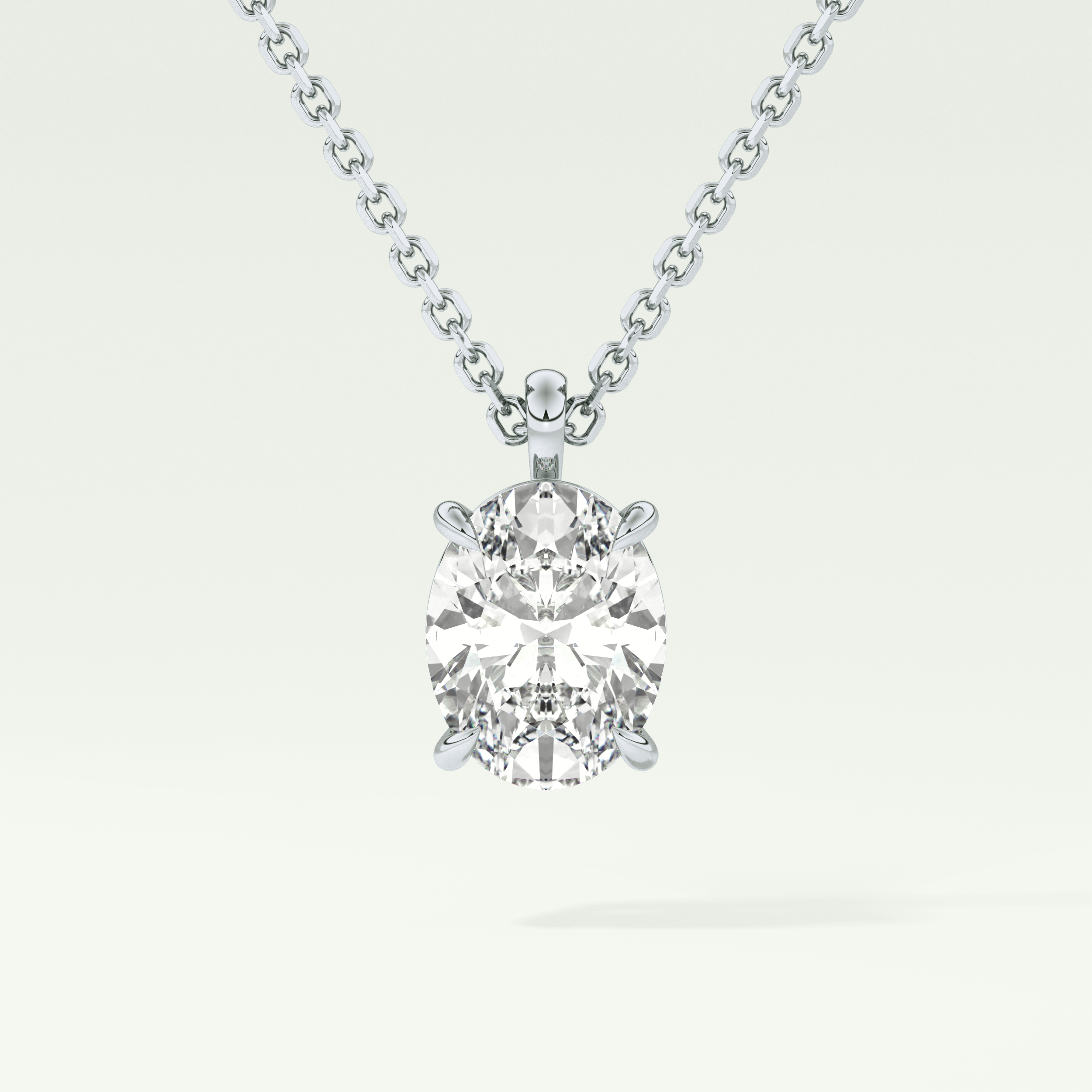 Elegant 2 CT Oval Lab-Grown Diamond Solitaire Necklace