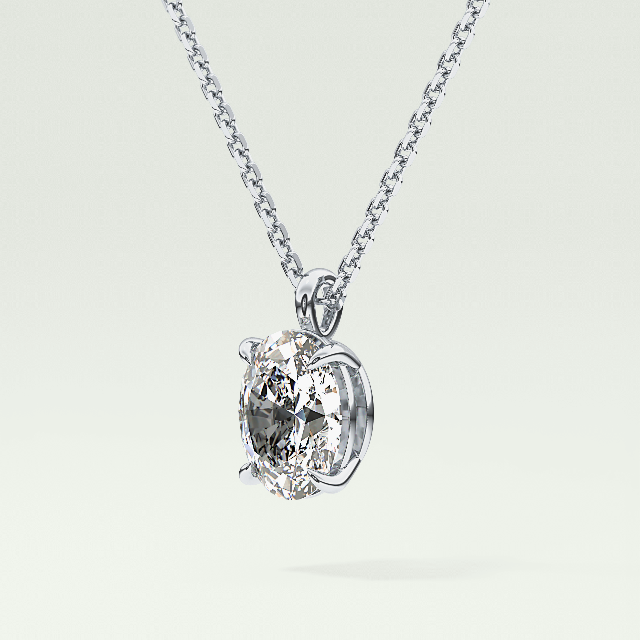 Elegant 2 CT Oval Lab-Grown Diamond Solitaire Necklace