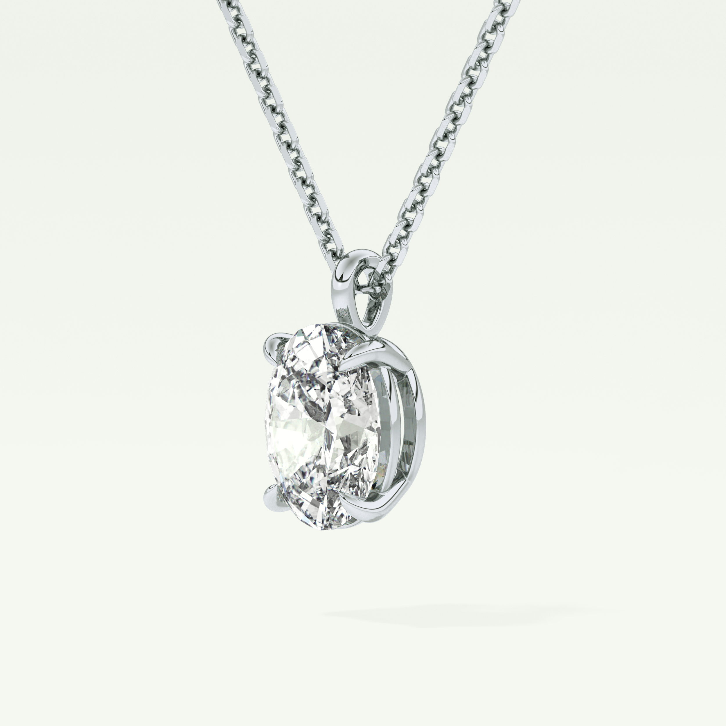 Elegant 2 CT Oval Lab-Grown Diamond Solitaire Necklace