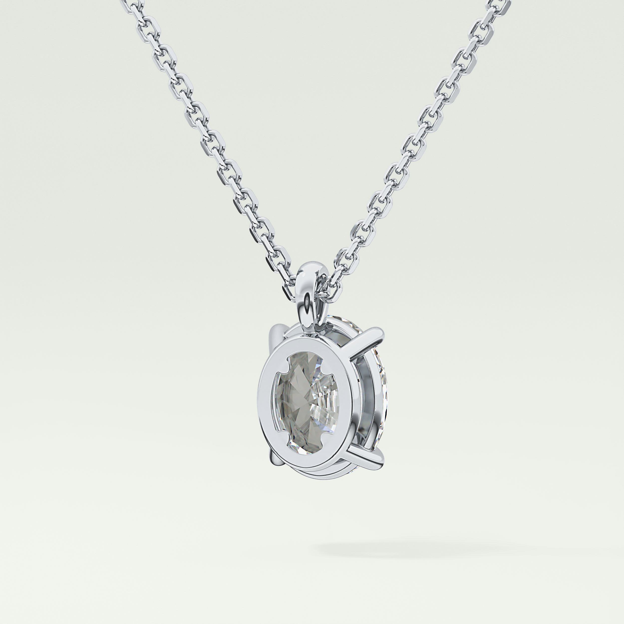Elegant 2 CT Oval Lab-Grown Diamond Solitaire Necklace