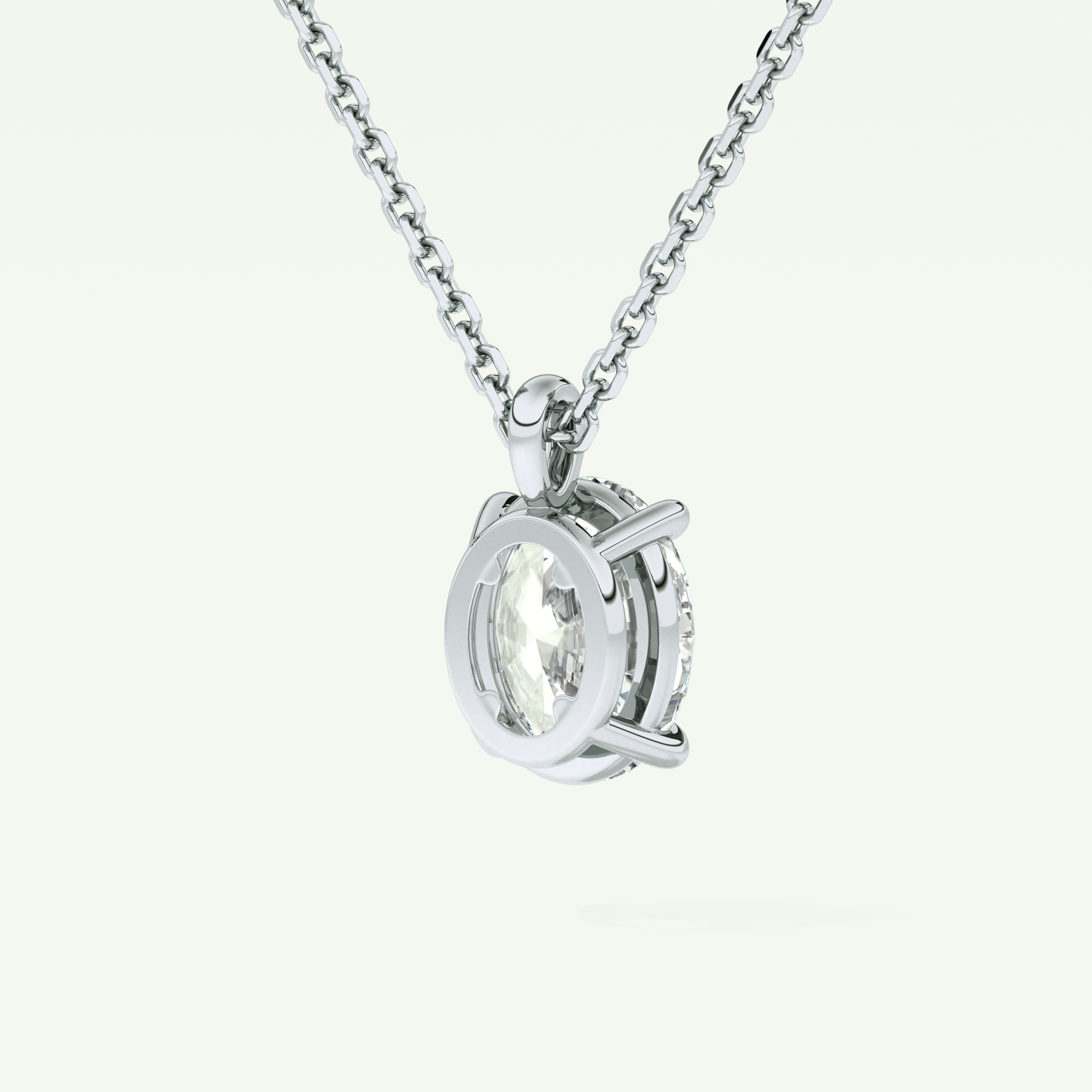 Elegant 2 CT Oval Lab-Grown Diamond Solitaire Necklace