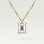 2 CT Emerald Lab-Grown April-Diamond Solitaire Birthstone Necklace 1