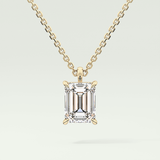 2 CT Emerald Lab-Grown April-Diamond Solitaire Birthstone Necklace 1