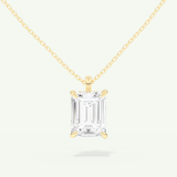 0.5-2 CT Emerald Cut Lab-Grown Diamond Solitaire Necklace