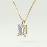 2 CT Emerald Lab-Grown April-Diamond Solitaire Birthstone Necklace 2