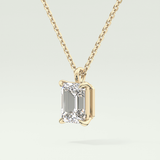 2 CT Emerald Lab-Grown April-Diamond Solitaire Birthstone Necklace 2