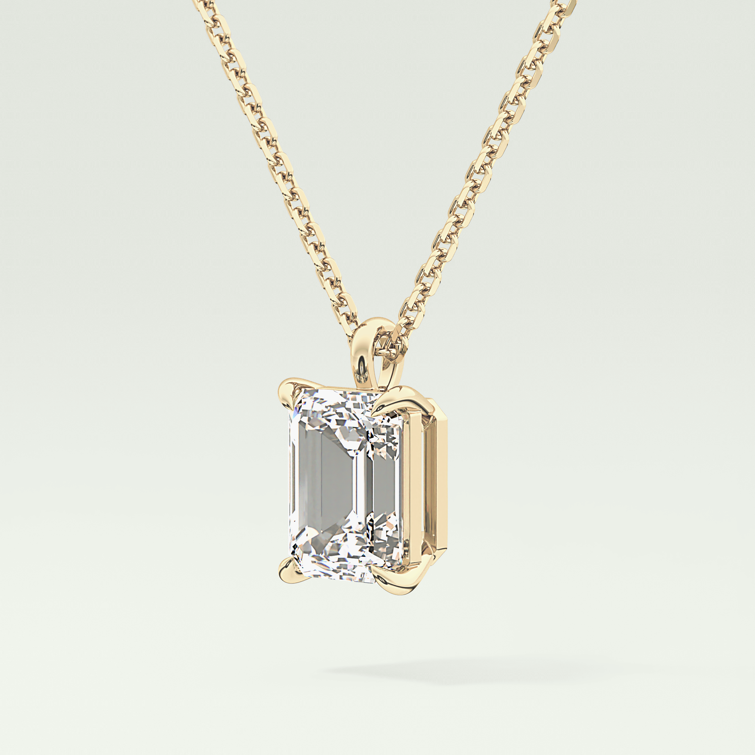2 CT Emerald Lab-Grown April-Diamond Solitaire Birthstone Necklace 2