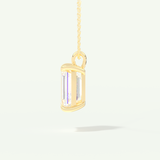 0.5-2 CT Emerald Cut Lab-Grown Diamond Solitaire Necklace