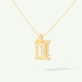 0.5-2 CT Emerald Cut Lab-Grown Diamond Solitaire Necklace