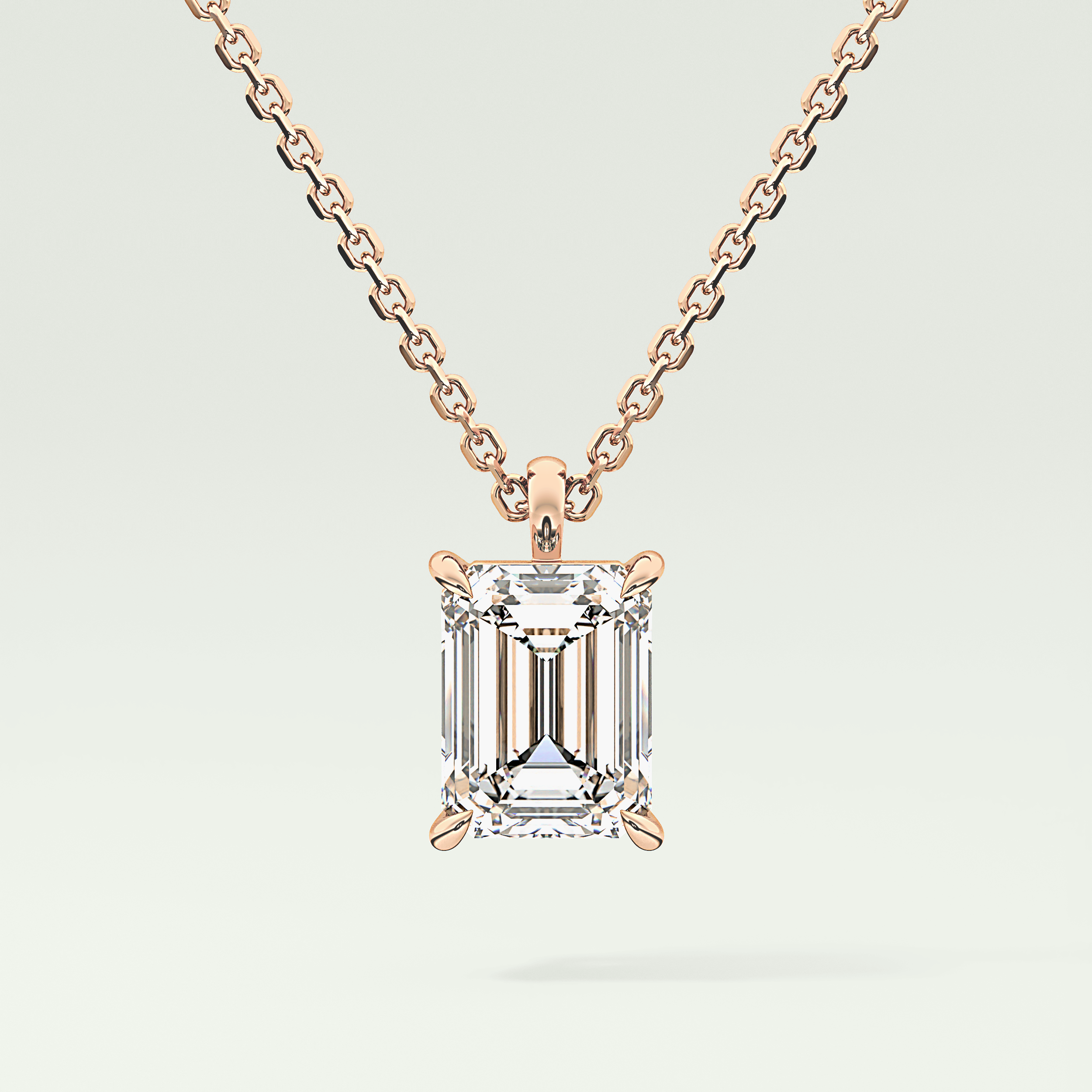 2 CT Emerald Lab-Grown April-Diamond Solitaire Birthstone Necklace 5