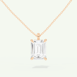 0.5-2 CT Emerald Cut Lab-Grown Diamond Solitaire Necklace