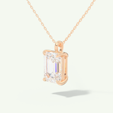 0.5-2 CT Emerald Cut Lab-Grown Diamond Solitaire Necklace