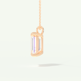 0.5-2 CT Emerald Cut Lab-Grown Diamond Solitaire Necklace