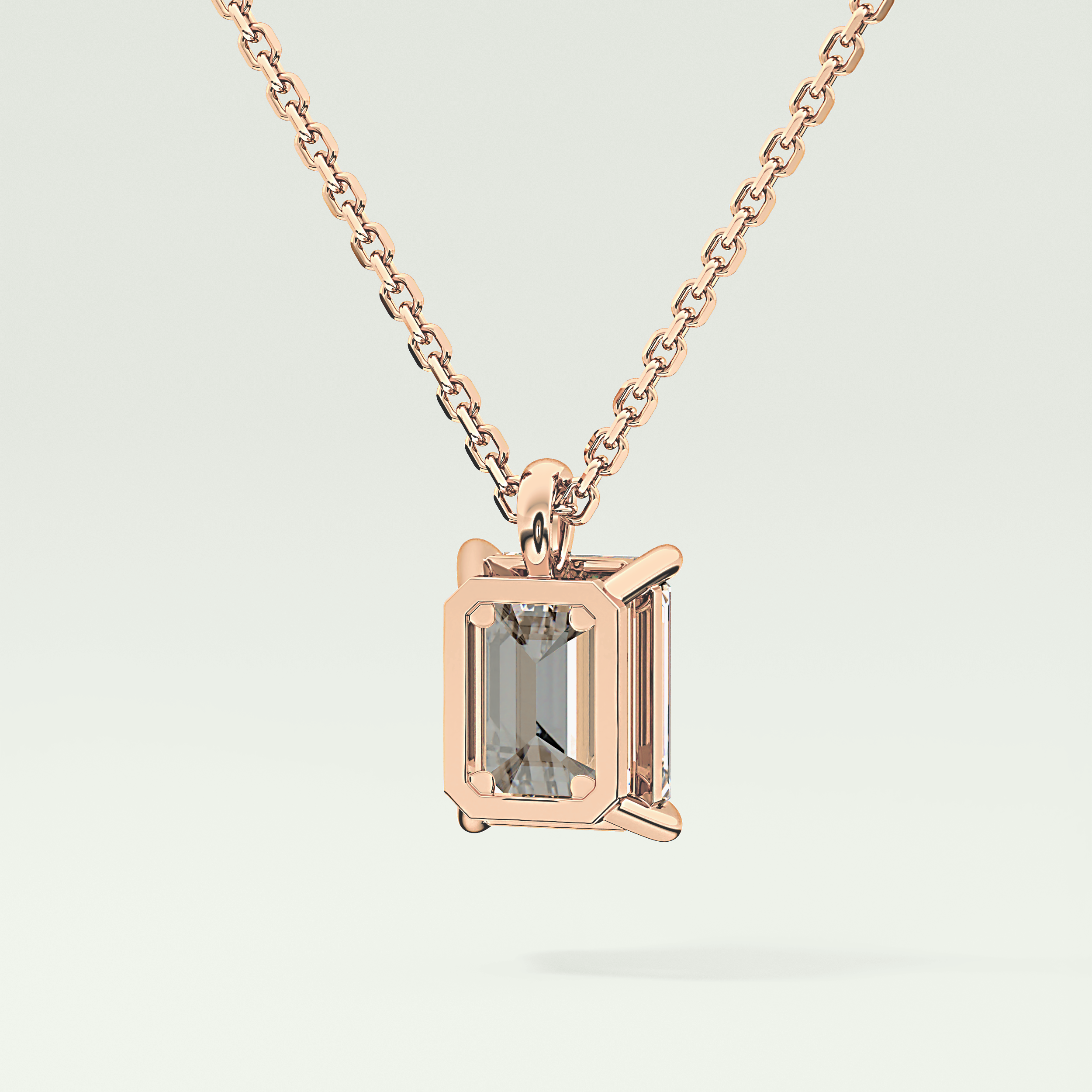 2 CT Emerald Lab-Grown April-Diamond Solitaire Birthstone Necklace 8