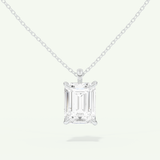 0.5-2 CT Emerald Cut Lab-Grown Diamond Solitaire Necklace