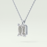2 CT Emerald Lab-Grown April-Diamond Solitaire Birthstone Necklace 10