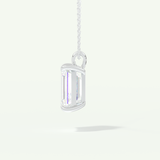 0.5-2 CT Emerald Cut Lab-Grown Diamond Solitaire Necklace