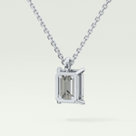 2 CT Emerald Lab-Grown April-Diamond Solitaire Birthstone Necklace 12