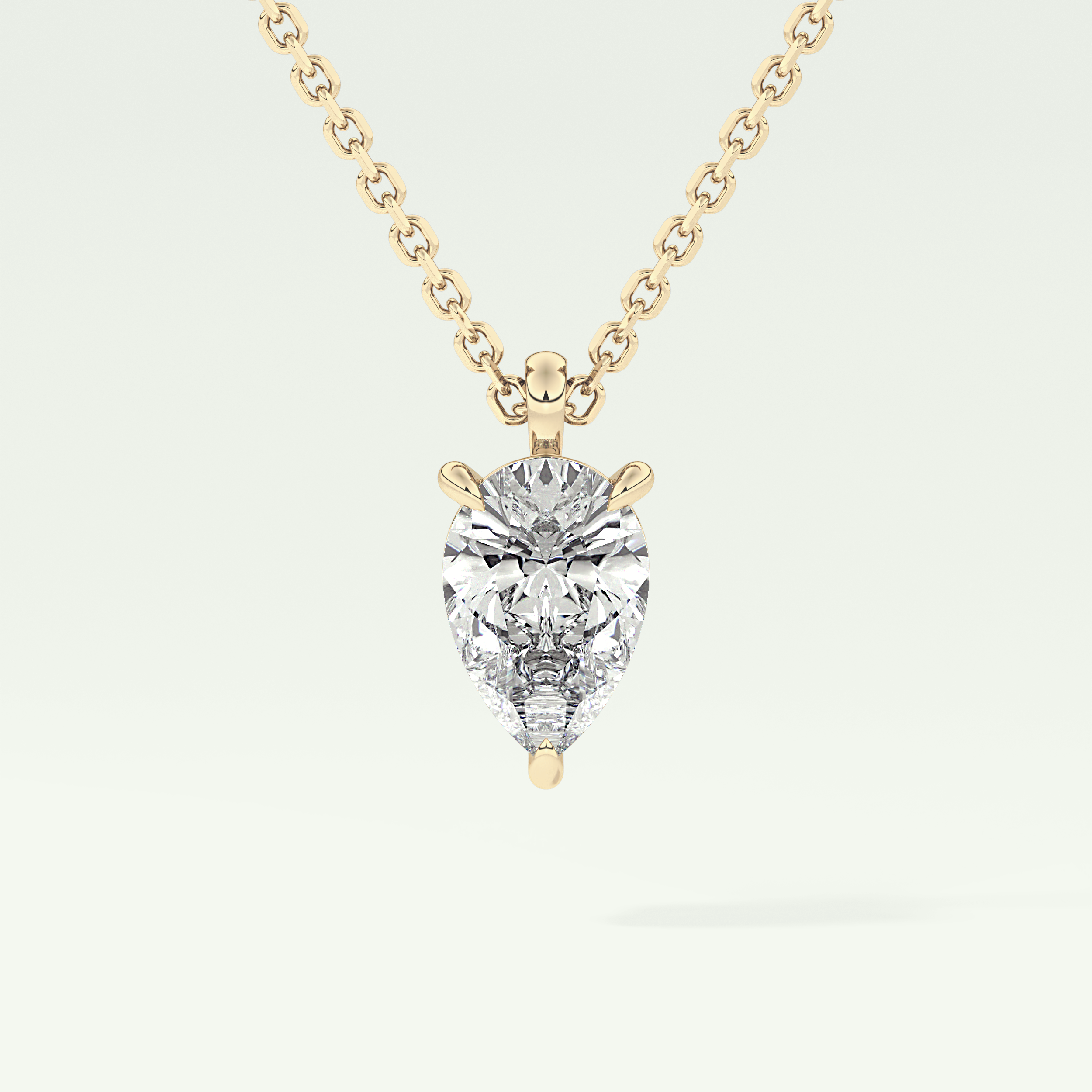 Elegant 2 CT Pear Lab-Grown Diamond Solitaire Necklace