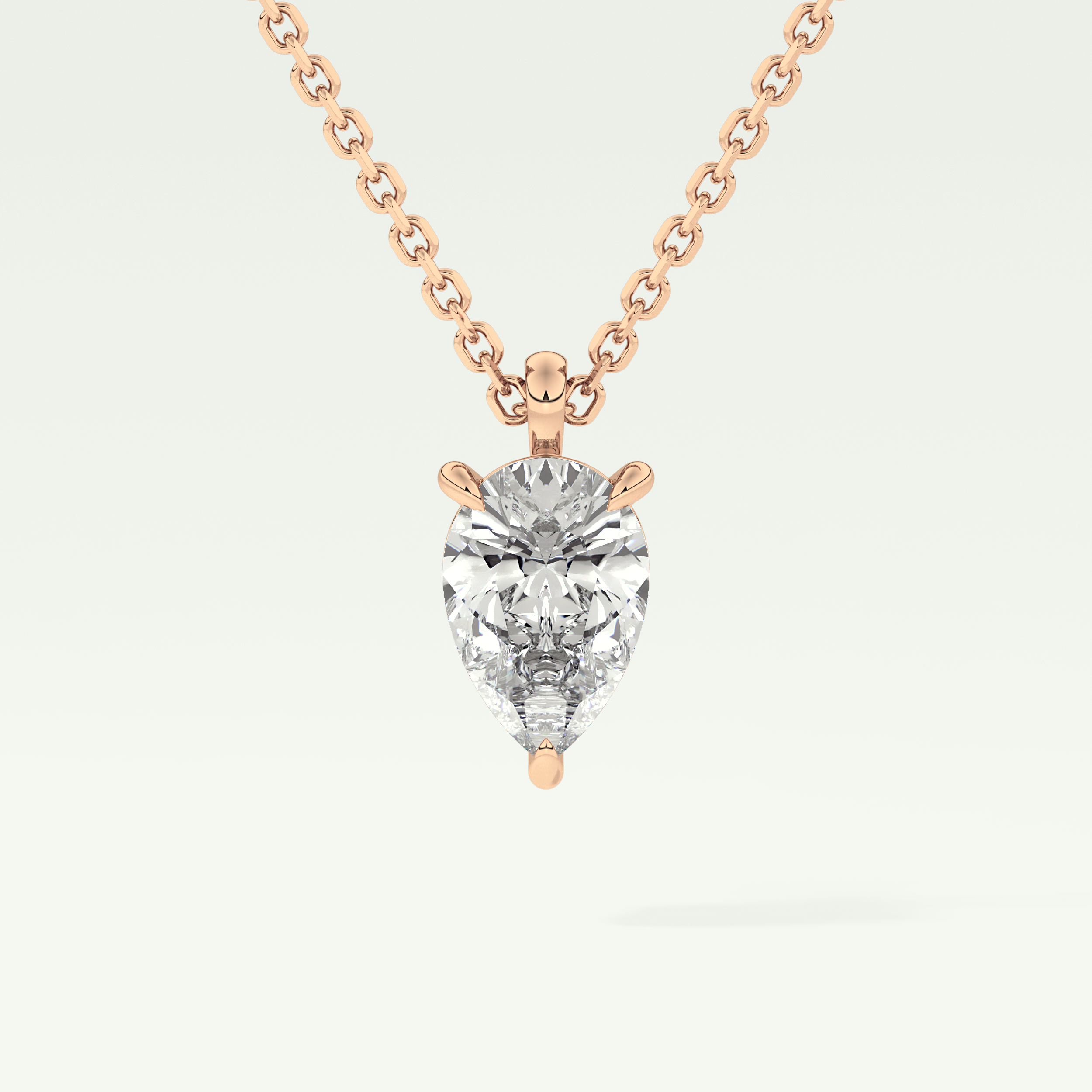 Elegant 2 CT Pear Lab-Grown Diamond Solitaire Necklace