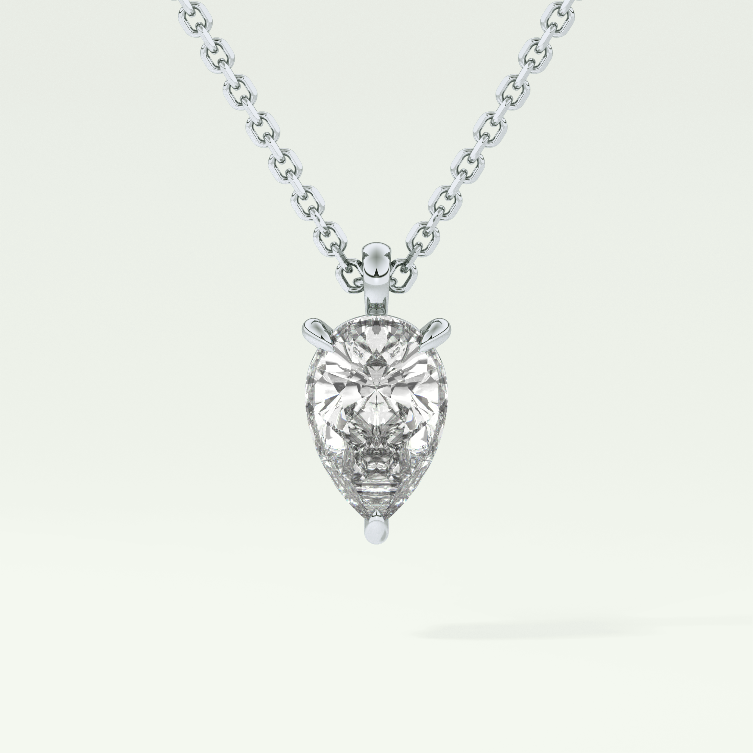 Elegant 2 CT Pear Lab-Grown Diamond Solitaire Necklace