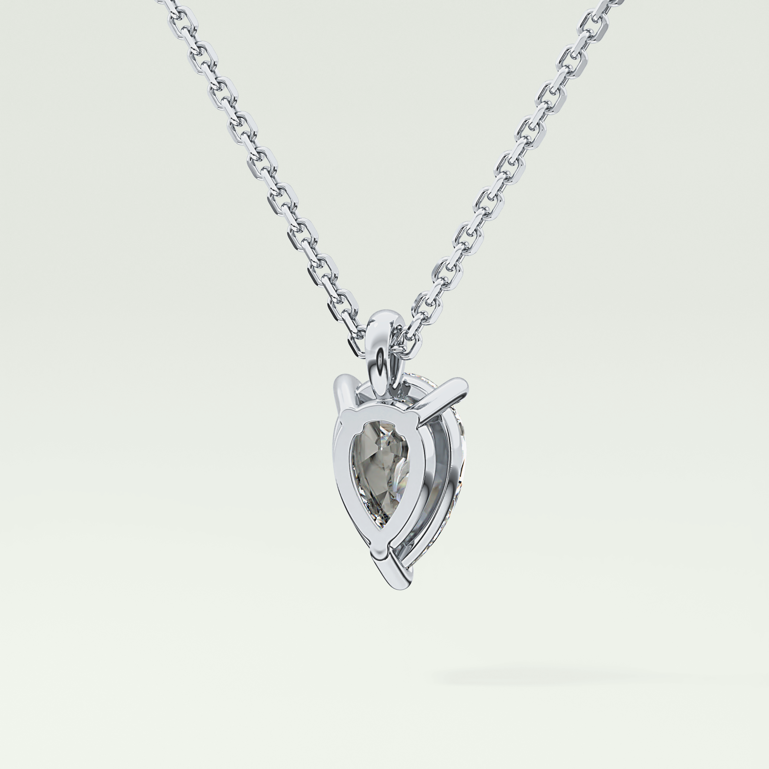 Elegant 2 CT Pear Lab-Grown Diamond Solitaire Necklace