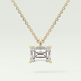 Elegant 2 CT Emerald Lab-Grown Diamond Solitaire Necklace