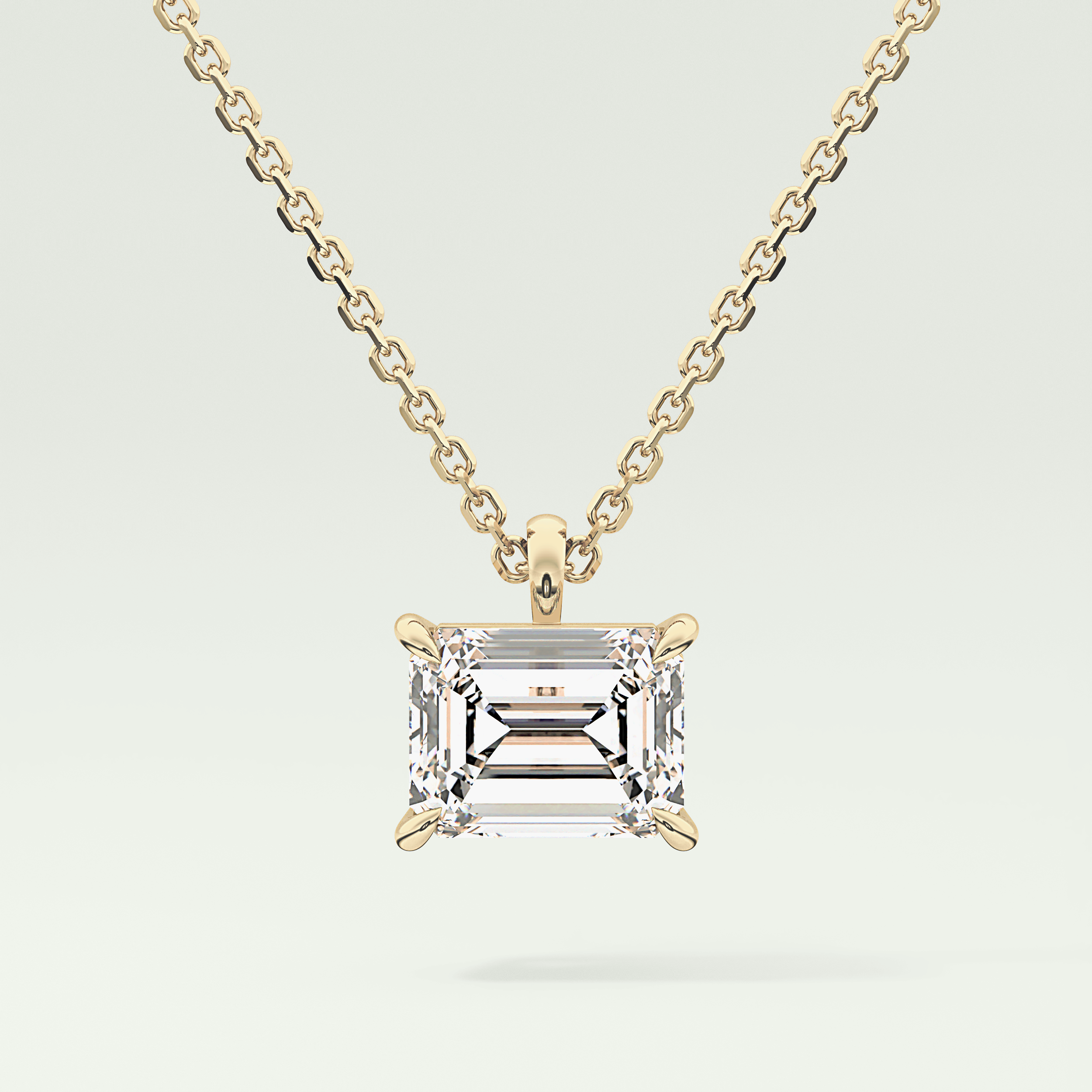 Elegant 2 CT Emerald Lab-Grown Diamond Solitaire Necklace