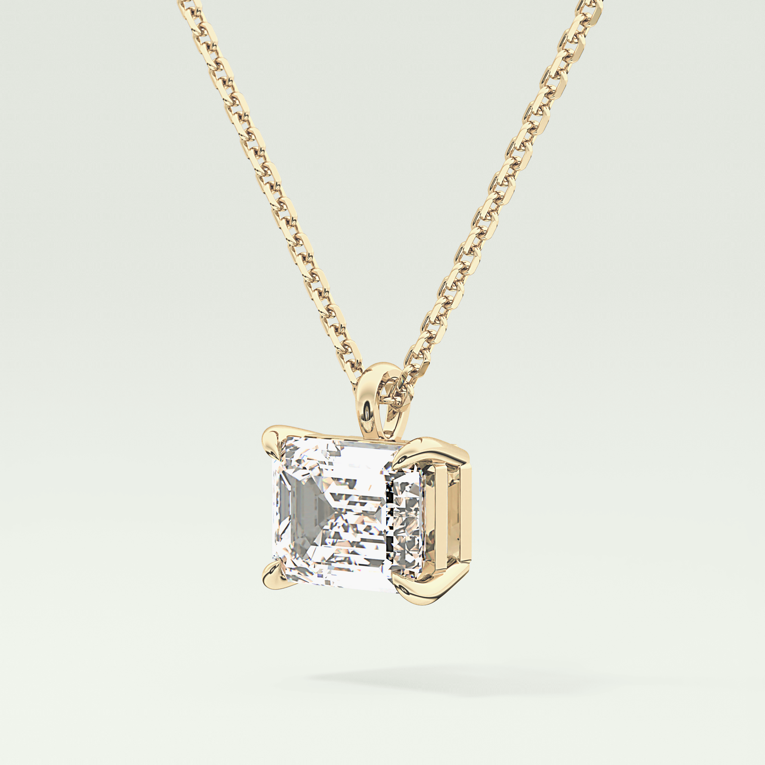 Elegant 2 CT Emerald Lab-Grown Diamond Solitaire Necklace