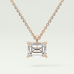 Elegant 2 CT Emerald Lab-Grown Diamond Solitaire Necklace