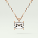 Elegant 2 CT Emerald Lab-Grown Diamond Solitaire Necklace