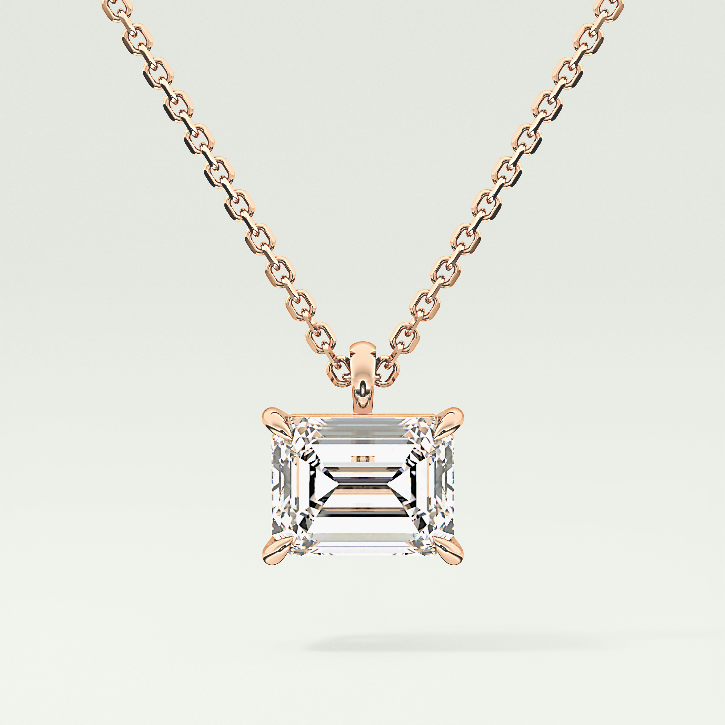 Elegant 2 CT Emerald Lab-Grown Diamond Solitaire Necklace