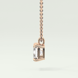 Elegant 2 CT Emerald Lab-Grown Diamond Solitaire Necklace