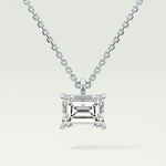 Elegant 2 CT Emerald Lab-Grown Diamond Solitaire Necklace