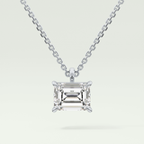 Elegant 2 CT Emerald Lab-Grown Diamond Solitaire Necklace