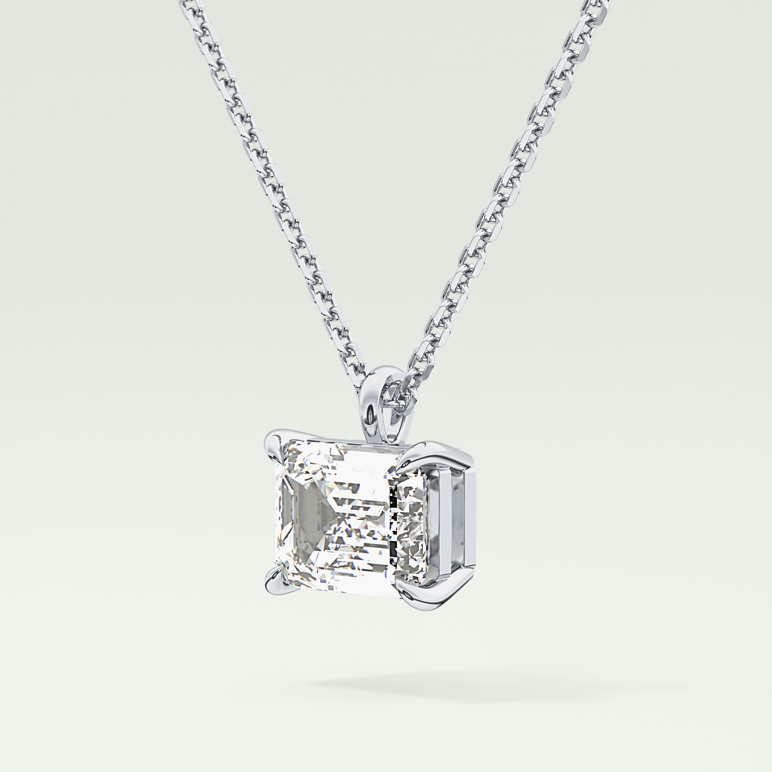 Elegant 2 CT Emerald Lab-Grown Diamond Solitaire Necklace