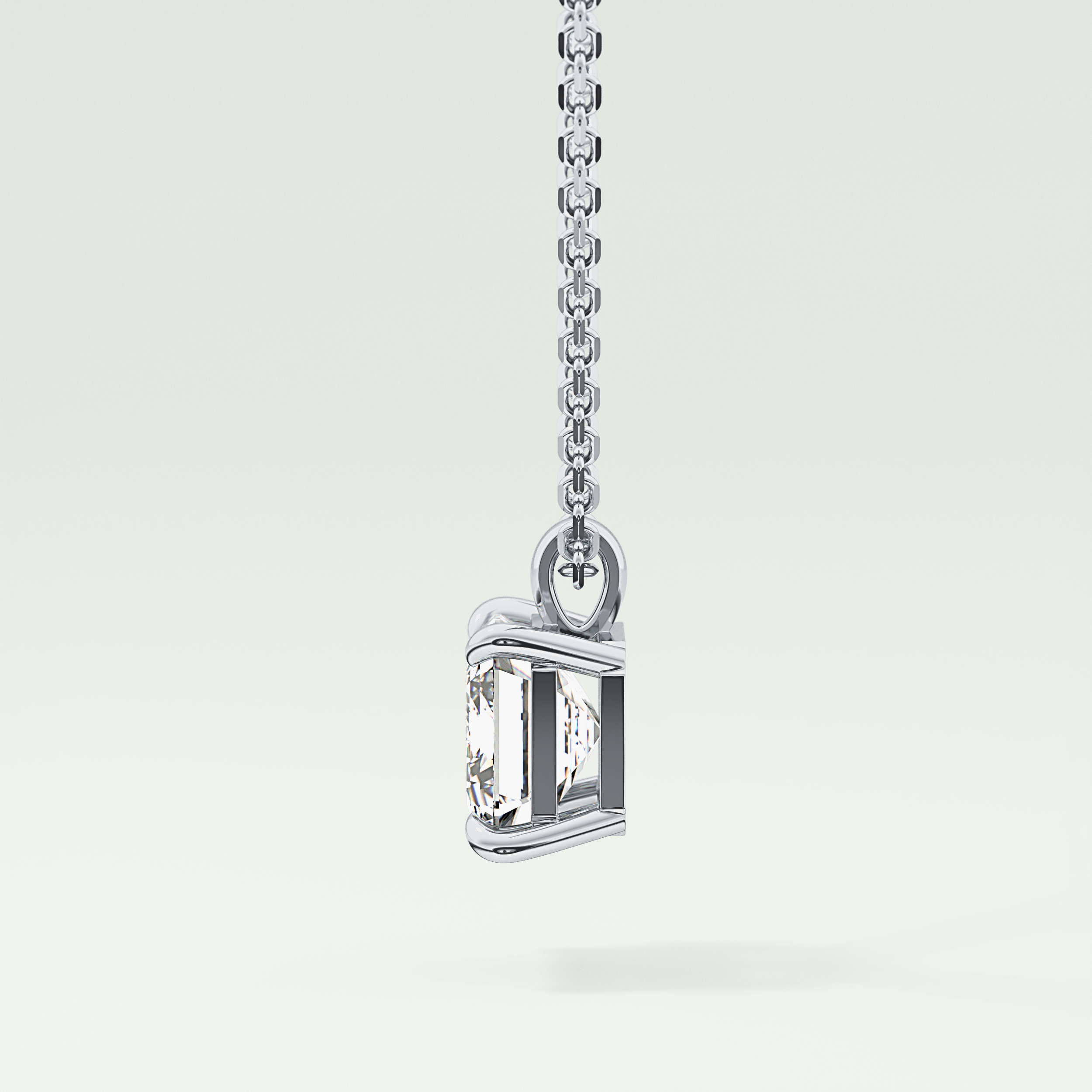 Elegant 2 CT Emerald Lab-Grown Diamond Solitaire Necklace