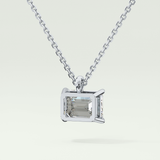 Elegant 2 CT Emerald Lab-Grown Diamond Solitaire Necklace