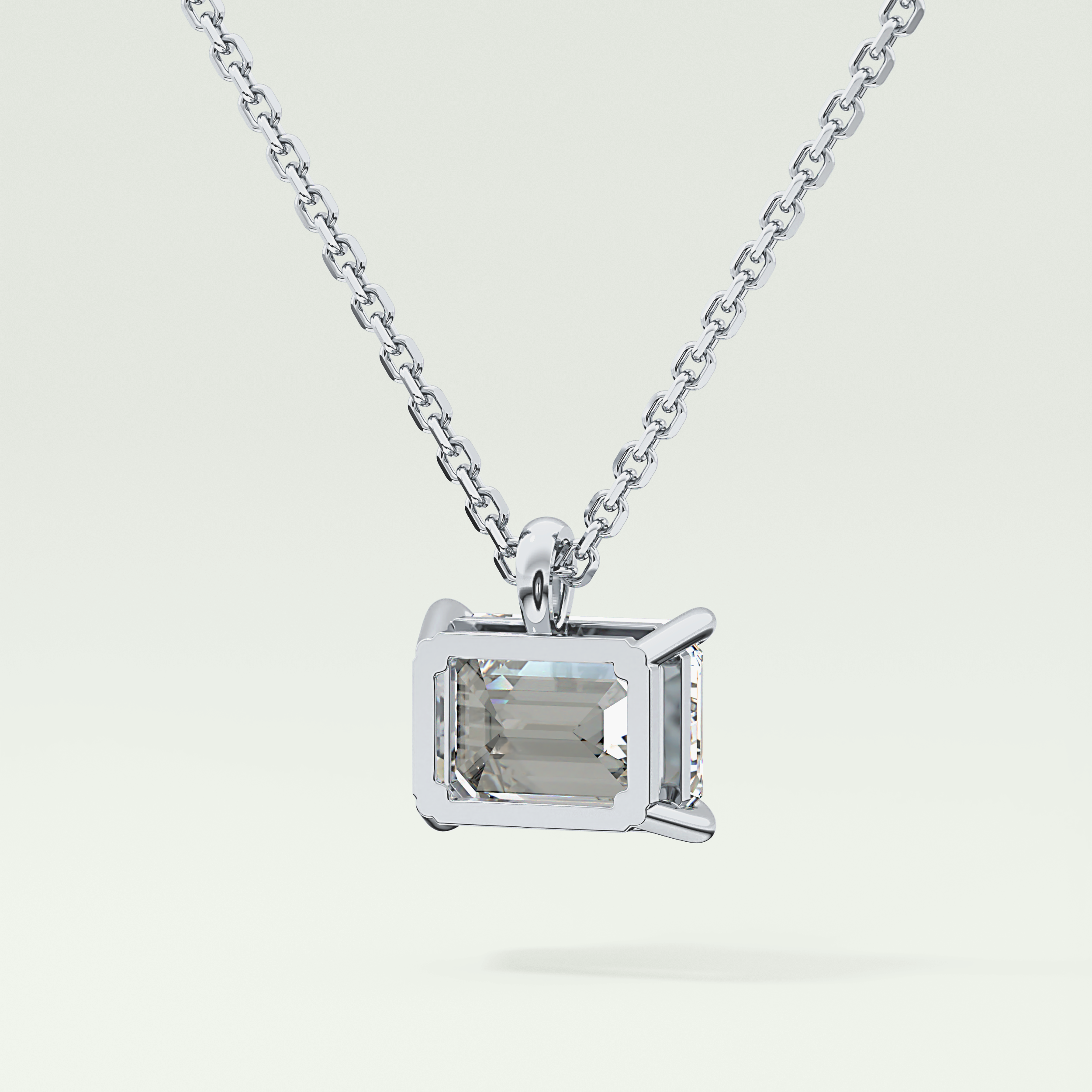 Elegant 2 CT Emerald Lab-Grown Diamond Solitaire Necklace