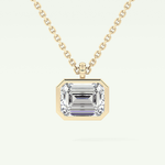 Elegant 2 CT Emerald Lab-Grown Diamond Solitaire & Bezel Necklace 1