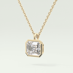 Elegant 2 CT Emerald Lab-Grown Diamond Solitaire & Bezel Necklace 2